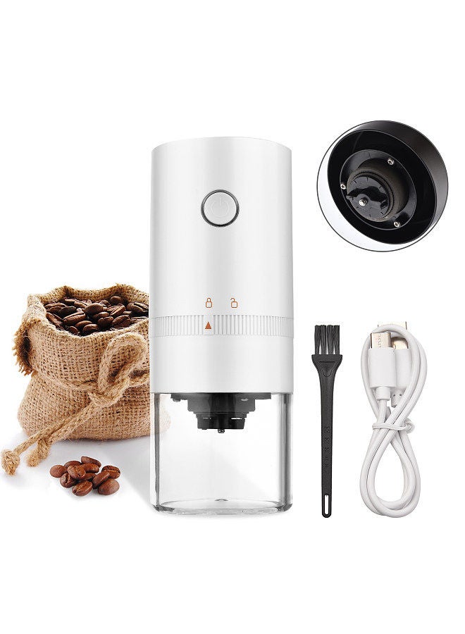 Portable Mini Electric Burr Coffee Grinder with Adjustable Coarse Fine Grinding Removable Chamber for Home Travel Office Coffee Shop  - Image 4