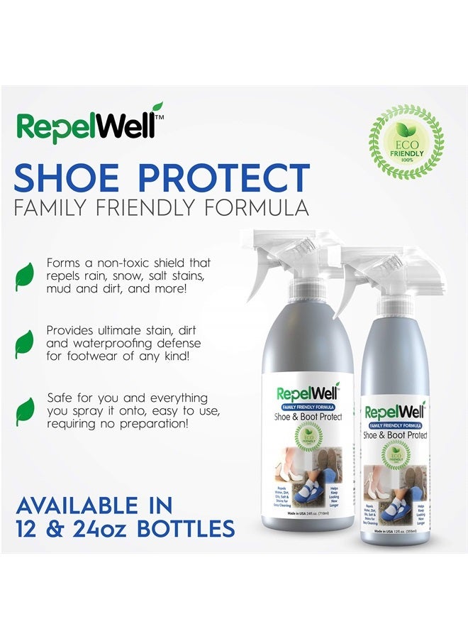 RepelWell Shoe & Boot Stain & Water Repellent (12oz) Eco-Friendly, Pet-Safe Spray Keeps Fabric, Leather & Suede Clean & Dry - Image 5