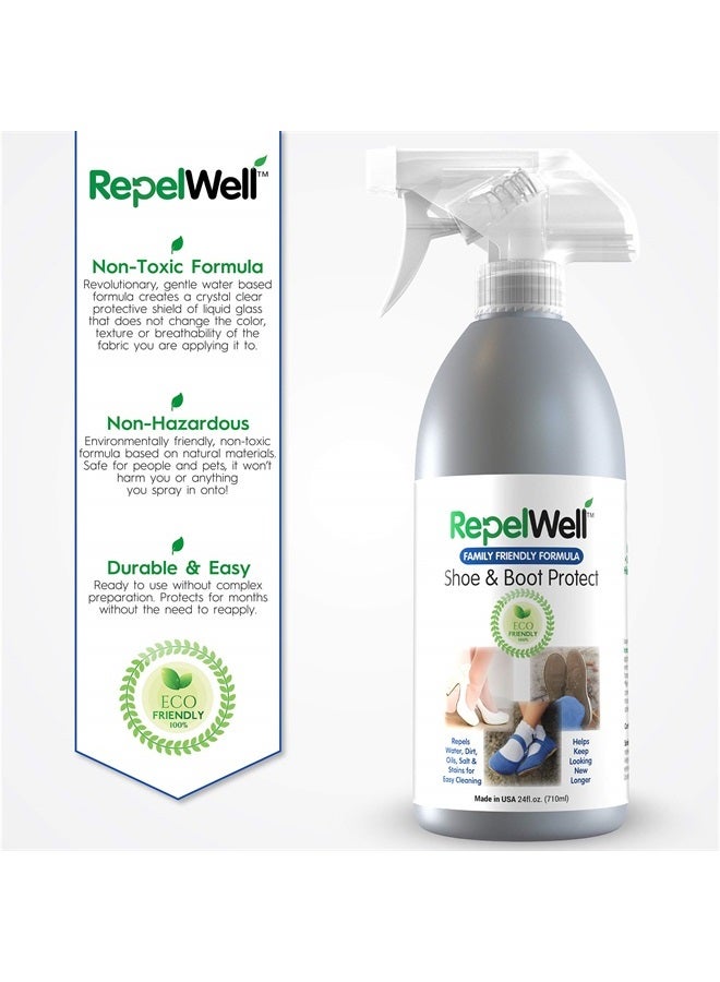 RepelWell Shoe & Boot Stain & Water Repellent (12oz) Eco-Friendly, Pet-Safe Spray Keeps Fabric, Leather & Suede Clean & Dry - Image 4