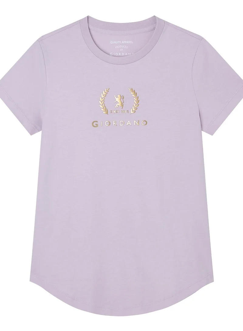 GIORDANO Women’s Regular Fit Cotton Crew Neck Printed Tee