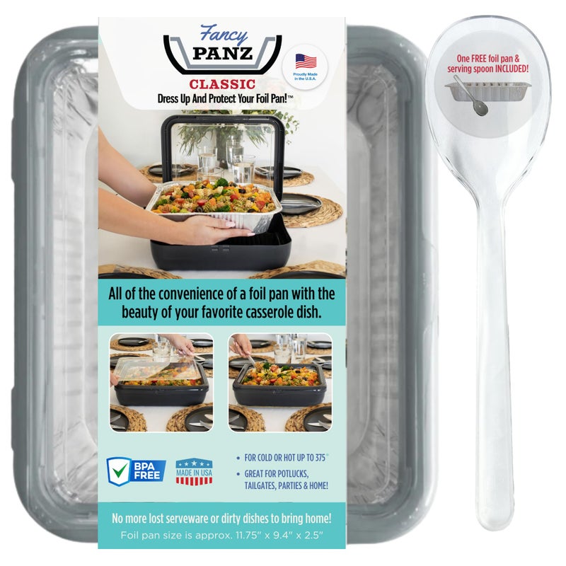 Fancy Panz Platinum Classic Aluminum Foil Pan Carrier Latch Lid Reusable Casserole Carrier for 1175 x 9 x 25 Pans Portable Food Transport Holder for Potluck Parties Tailgates Entertaining - Image 2