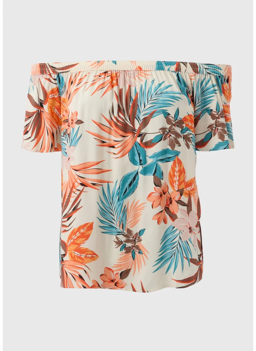 Matalan Cream Floral Bardot Top