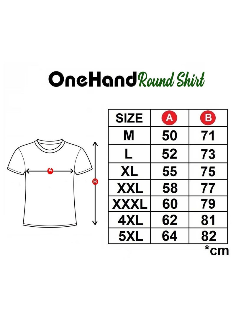 وان هاند تي شيرت قطن كم قصير بياقة دائرية,اسود - Image 3