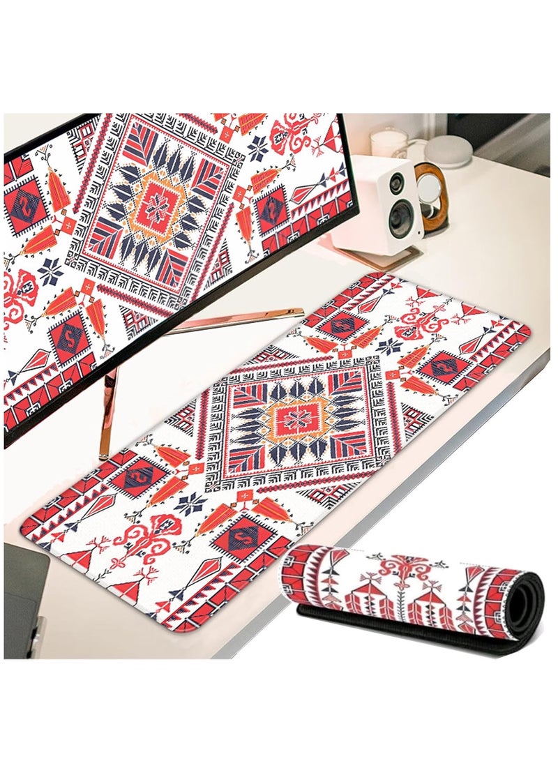 Large desktop mouse pad, 800 x 300 x 3mm, waterproof gaming mouse pad, non slip desk pad, thick rubber desk pad mouse pad, geometric pattern keyboard pad suitable for gaming, office, and home use - Image 1