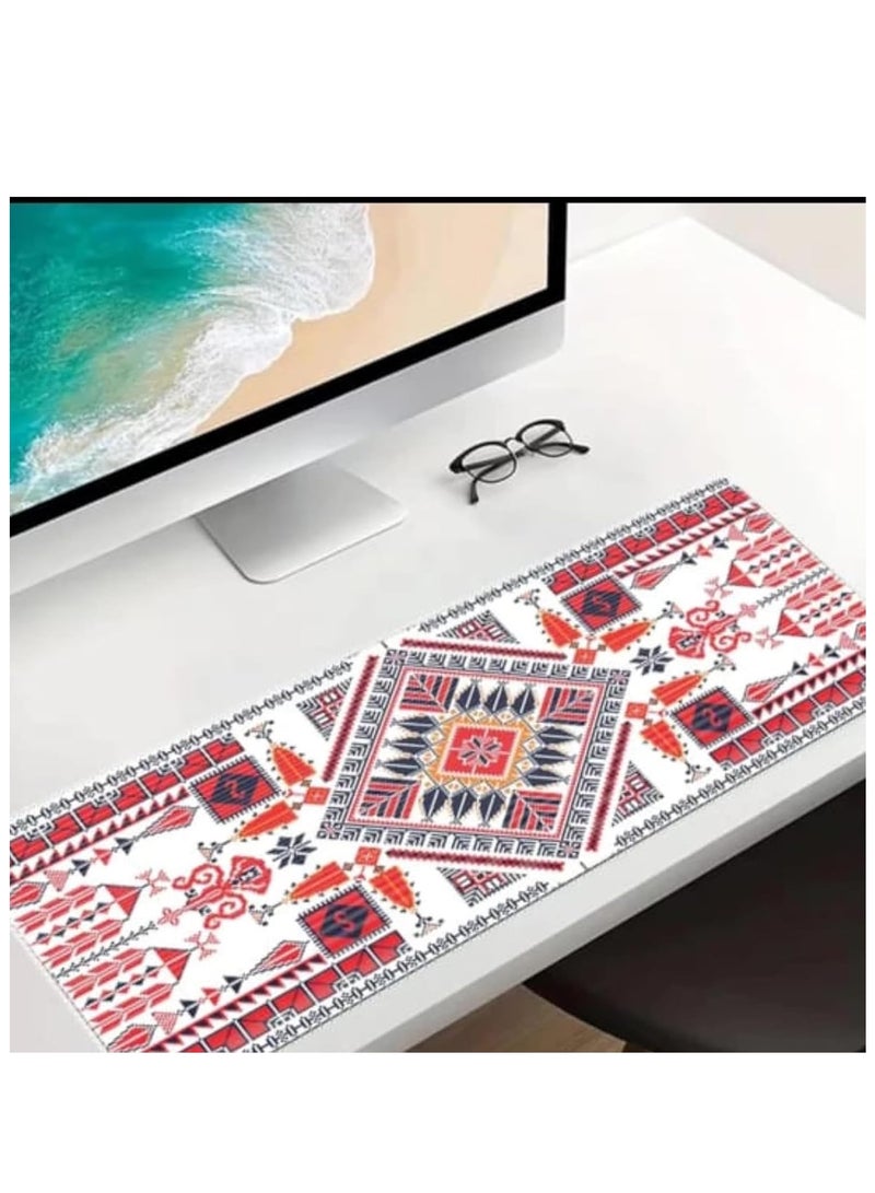 Large desktop mouse pad, 800 x 300 x 3mm, waterproof gaming mouse pad, non slip desk pad, thick rubber desk pad mouse pad, geometric pattern keyboard pad suitable for gaming, office, and home use - Image 5