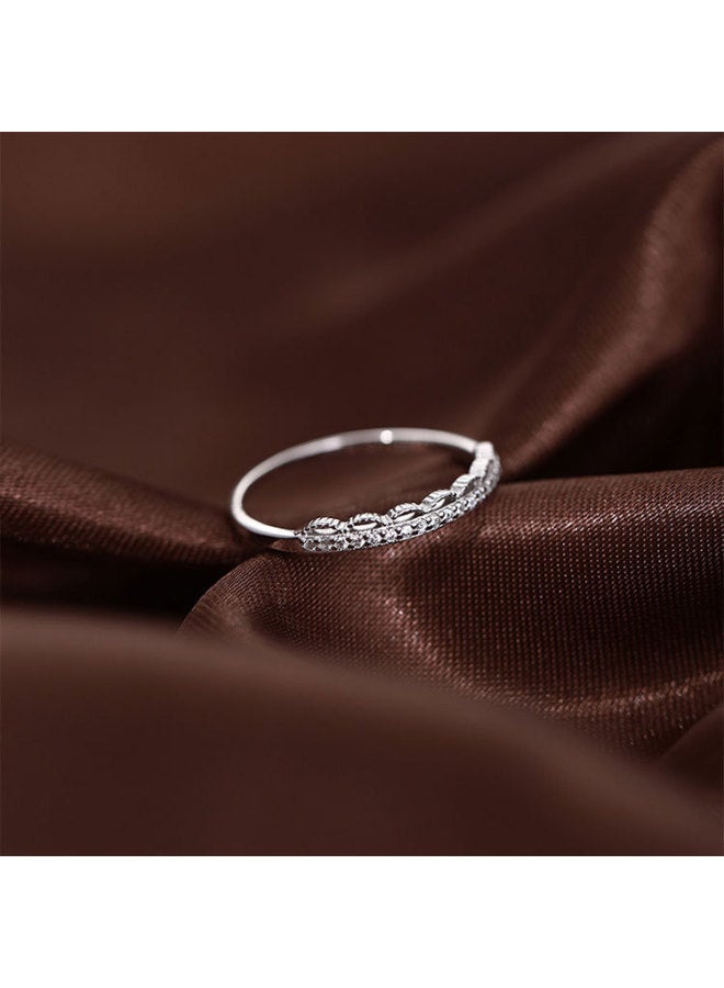 Giant S925 Silver Lace Diamond Ring New Simple Compact Ring Fashion Personality Temperament Food Finger Ring