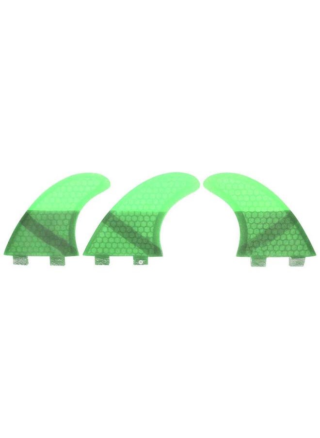 Thoraya 3PCS/ Set Glass Fiber Surfboard G3/G5 Fins Surfing Stand Up Paddle Fin Thruster (Green)  - Image 4