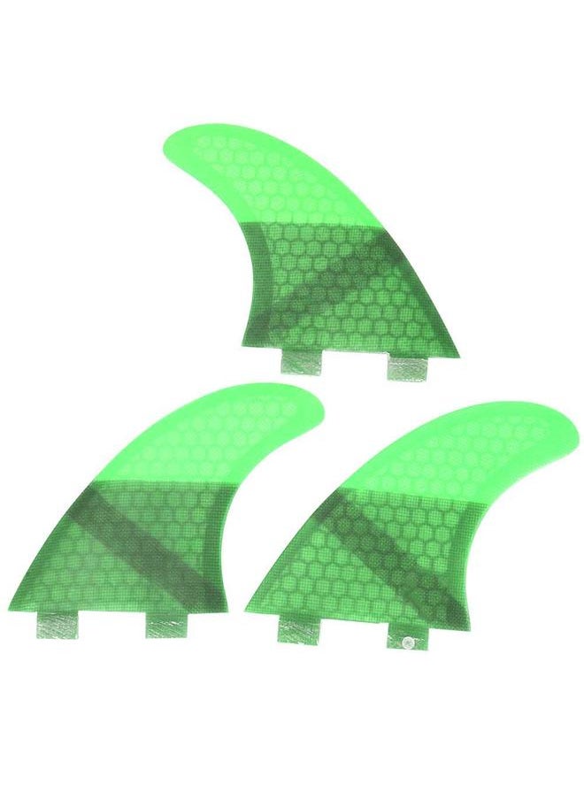 Thoraya 3PCS/ Set Glass Fiber Surfboard G3/G5 Fins Surfing Stand Up Paddle Fin Thruster (Green)  - Image 5