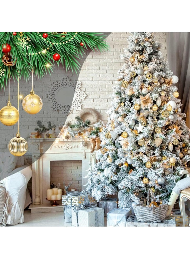 AUTOYSUR Christmas Ball Ornaments, Plastic – Gold, Set of 42 - Image 5