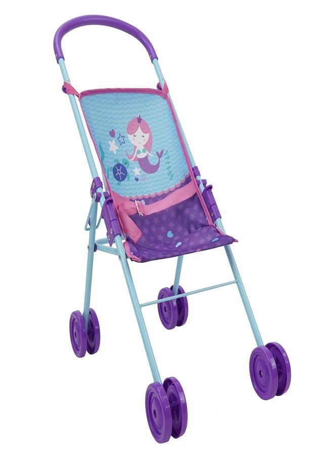 509 Crew Mermaid 19 Piece Set: Doll Travel, Feed, Sleep n Play Set - Half Folding Doll Stroller, Bouncer, Highchair, 15 Piece Accessories & Diaper Bag/Handbag, Kids Pretend Play Ages 3+ (T820028) - Image 3