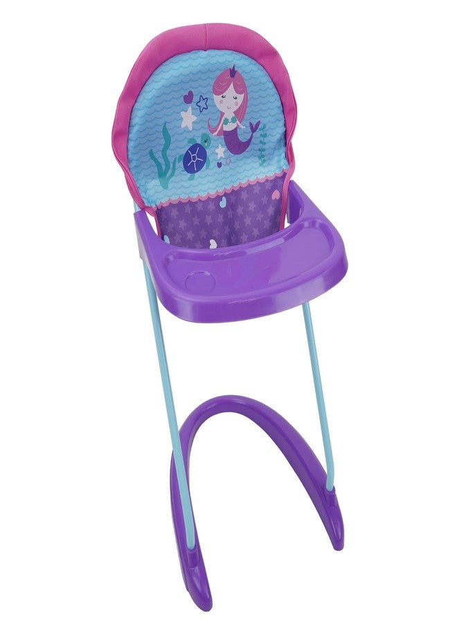 509 Crew Mermaid 19 Piece Set: Doll Travel, Feed, Sleep n Play Set - Half Folding Doll Stroller, Bouncer, Highchair, 15 Piece Accessories & Diaper Bag/Handbag, Kids Pretend Play Ages 3+ (T820028) - Image 5