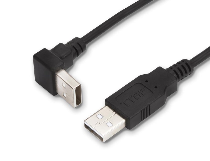 TTAF USB 2.0 Angled USB Cable (5m) - White, Male-to-Male, Compatible with Laptop, Scanner, Printer