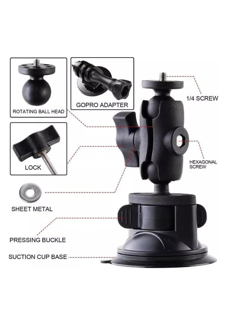 Excefore Suction Cup for GoPro Cameras Car Windshield Suction Mount Bracket 360 Degree Rotation Ball Head with 1/4" Thread  - Image 3