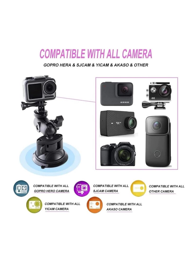 Excefore Suction Cup for GoPro Cameras Car Windshield Suction Mount Bracket 360 Degree Rotation Ball Head with 1/4" Thread  - Image 4