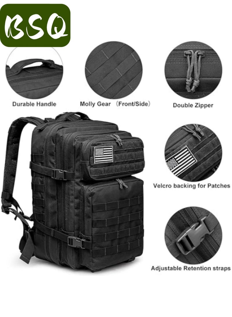 BSQ 45L Military Tactical Backpack | Camping Pack | Hiking Pack | Three-Day Assault Survival MOLLE System Backpack | Emergency Kit | Multi-functional Backpack for Fishing, Outdoor Activities, Mountaineering, Hiking, and Camping - Image 3