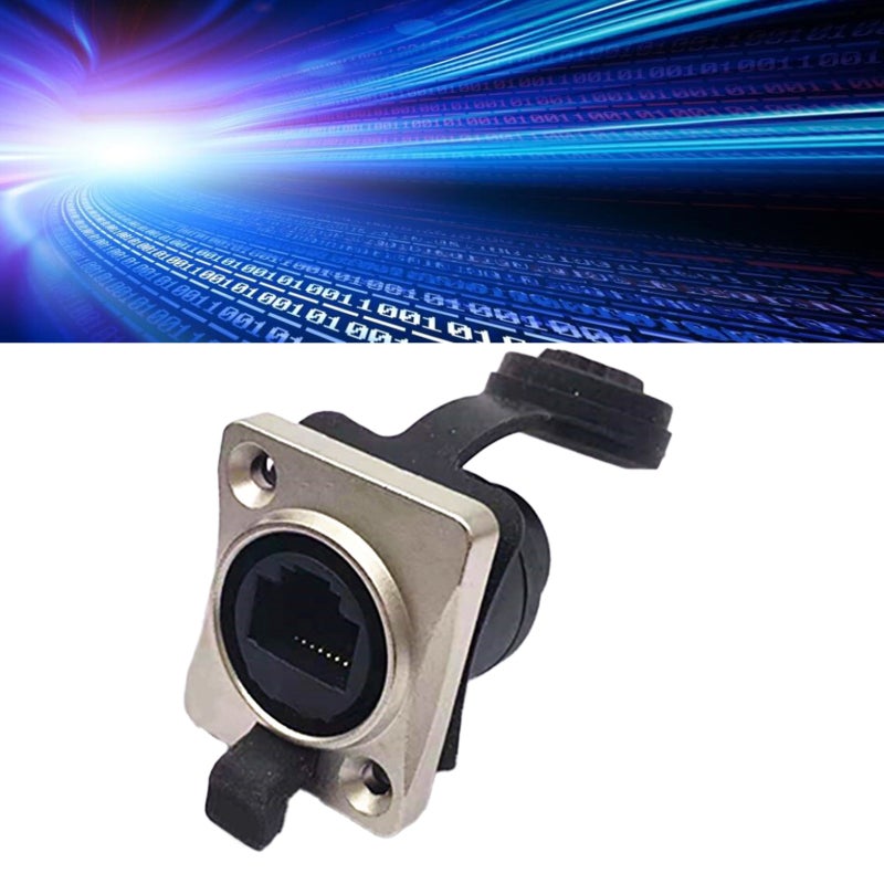 Waterproof RJ45 Connector: Silver Copper Material - 180 Degree Cap Design Industrial Grade Socket for Outdoor Wet Environments Home Office Industrial Use - Image 5