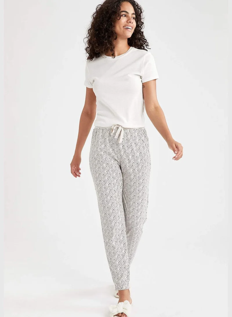 DeFacto Rib Hem Regular Fit Knitted Star Print Bottoms