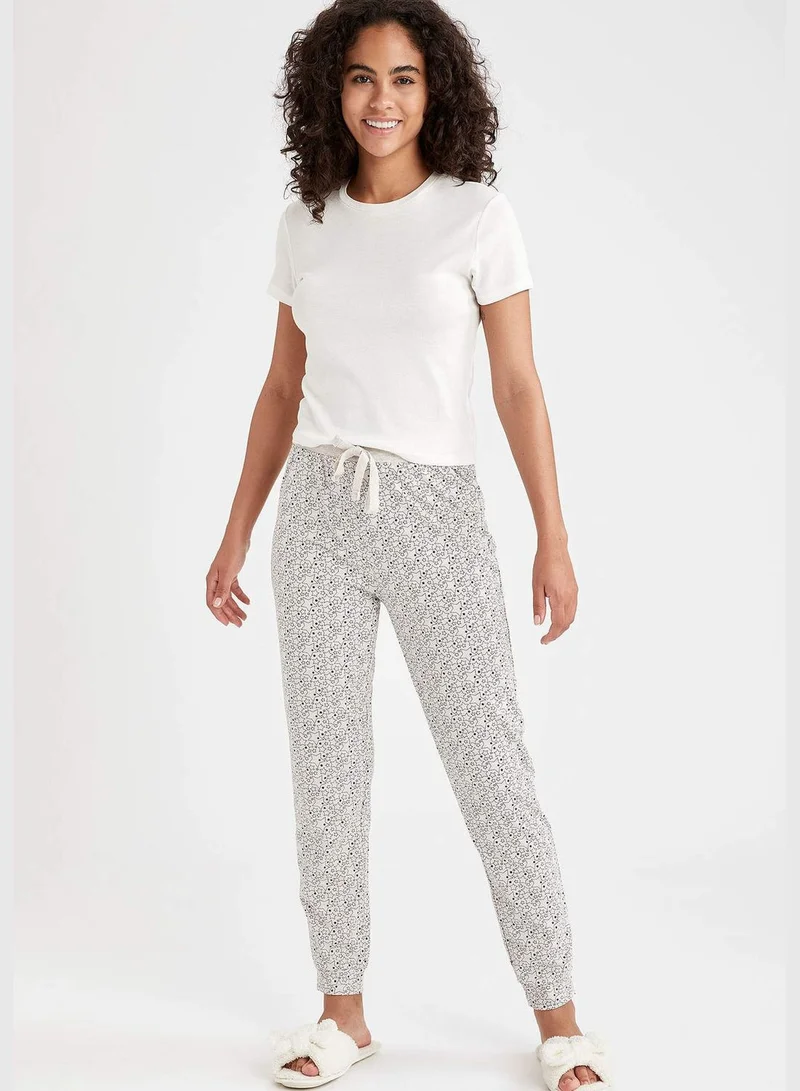 DeFacto Rib Hem Regular Fit Knitted Star Print Bottoms