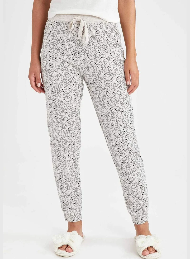 DeFacto Rib Hem Regular Fit Knitted Star Print Bottoms