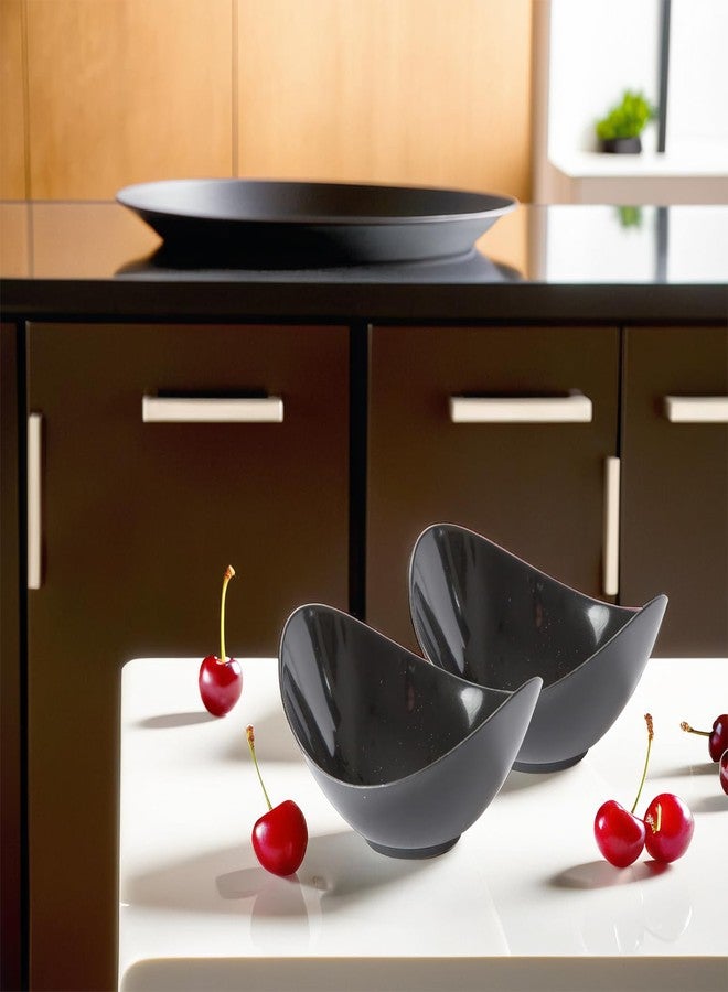 Blue Sky MiniWare 12-Pack Black Small Oval Dish | Disposable Plastic Serveware for Appetizers, Desserts & Parties - Image 2