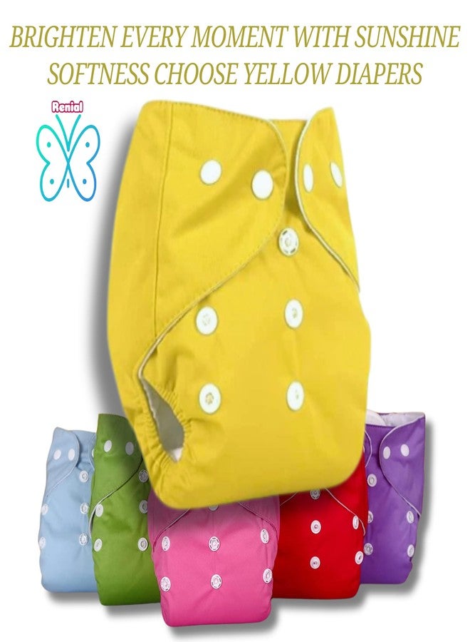 RENIAL Reusable Cloth Diapers For Kids Baby | Insert Washable freesize Leakage Proof | Cloth Diaper with Quick Dry For Baby Kids | UltraThin pads for babies between 3 months to 3 years ( pack of 1) Yellow - Image 4