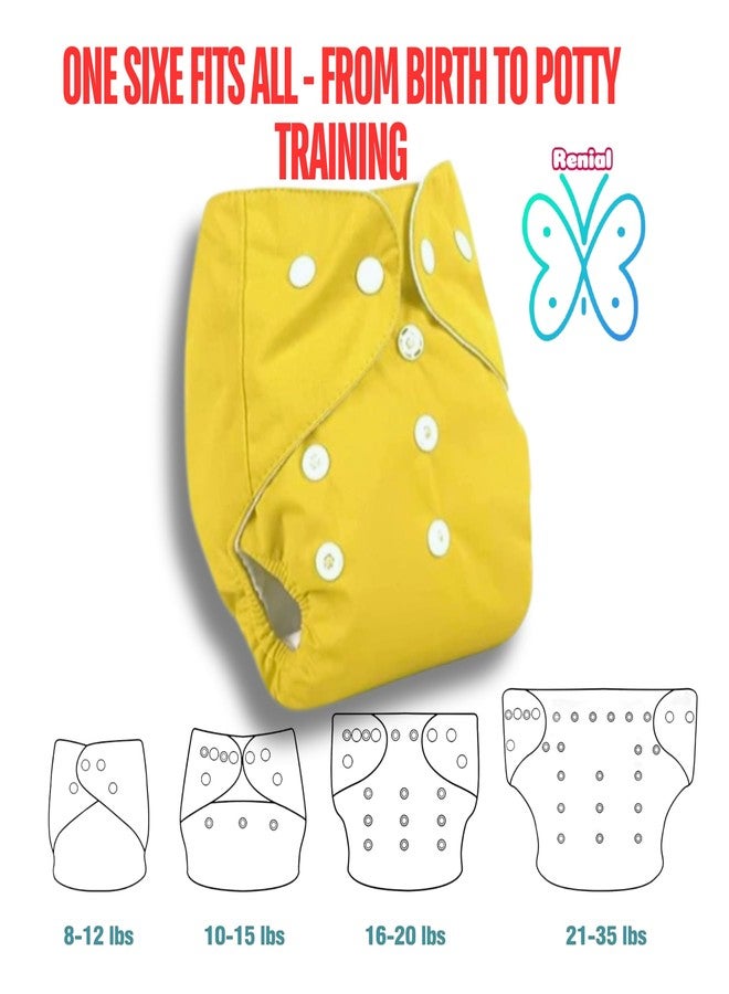 RENIAL Reusable Cloth Diapers For Kids Baby | Insert Washable freesize Leakage Proof | Cloth Diaper with Quick Dry For Baby Kids | UltraThin pads for babies between 3 months to 3 years ( pack of 1) Yellow - Image 5