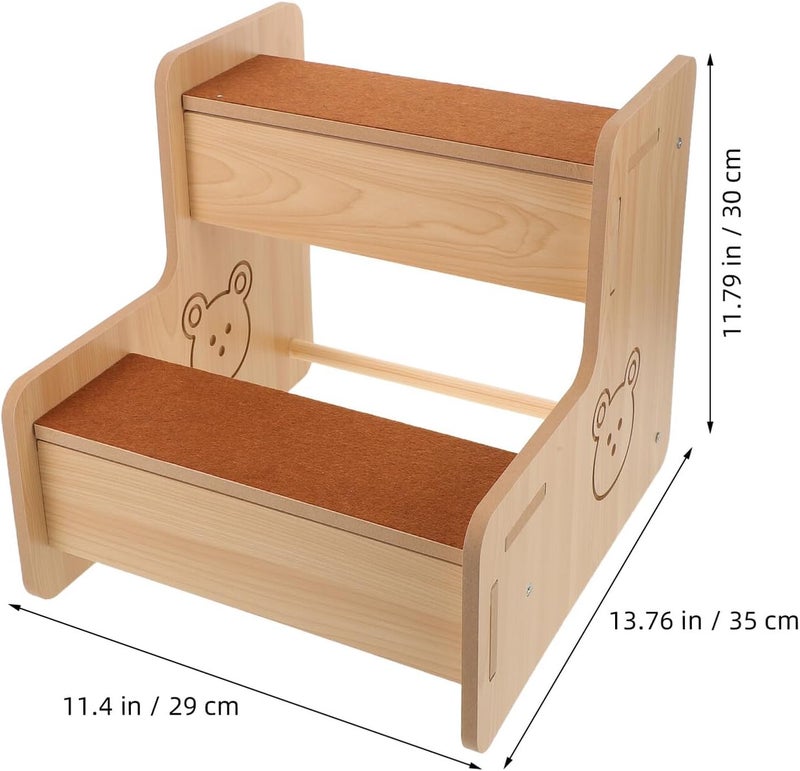 BESTonZON Pet Stairs for Dogs and Cats, 2-Tier Non-Slip Small Dog Ramp with Removable Steps, 30cm Tall Indoor Bedside and Sofa Ladder for Puppies and Senior Pets - Image 2