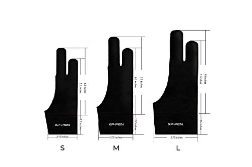 XP-PEN XPPen Artist Drawing Glove 2-Fingers Glove for Graphics Drawing Tablet Suitable for Right Hand and Left Hand (Size M) Black - Image 2