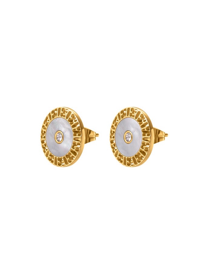 إسكادا أقراط ناومي للنساء بتصميم دائري من عرق اللؤلؤ مع لمسات كريستالية، أناقة جريئة ورشيقة - Image 2