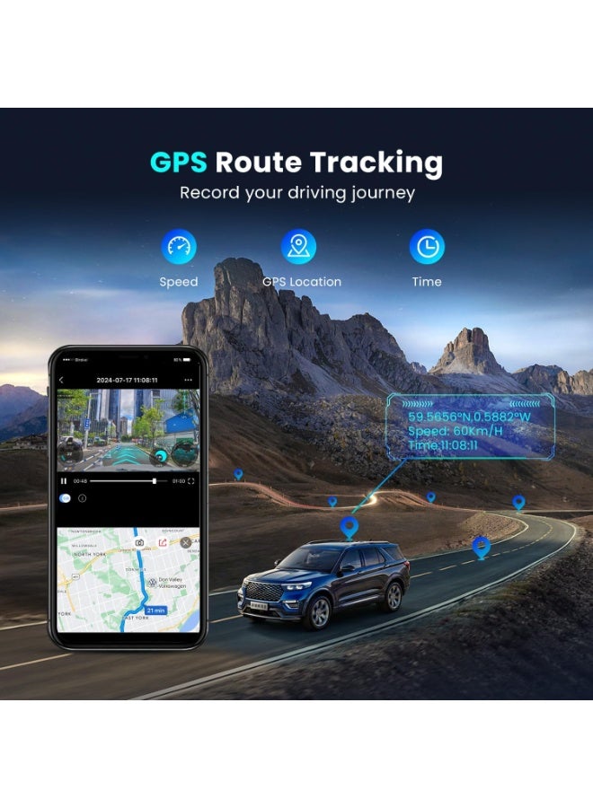 DDPAI 3 Channel Dash Cam for Cars, 4K+2K+1080P Dashcam, up to 15MB/s 5GHz WiFi6 Car Dash Camera with GPS, 32G eMMC, Night Vision AOV 20 Days Parking Monitor ADAS G-Sensor Max Support 512G, Z60 πLink - Image 3