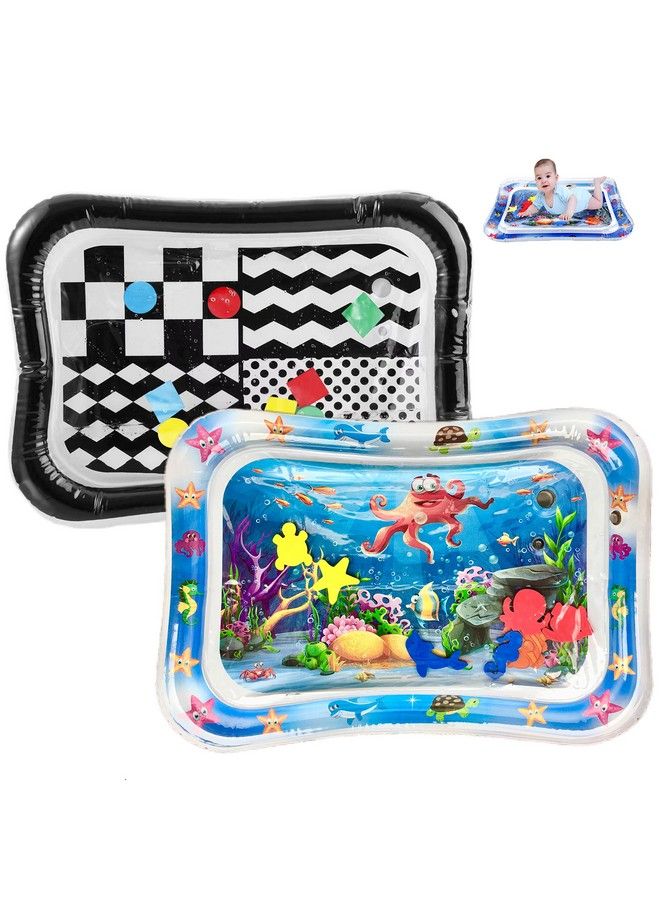 PandaEar سجادة مائية لوقت الاستلقاء على البطن للأطفال، سجادة مائية قابلة للنفخ، ألعاب للأطفال حديثي الولادة والأطفال الصغار من سن 3 إلى 9 أشهر، بنات وأولاد - Image 1