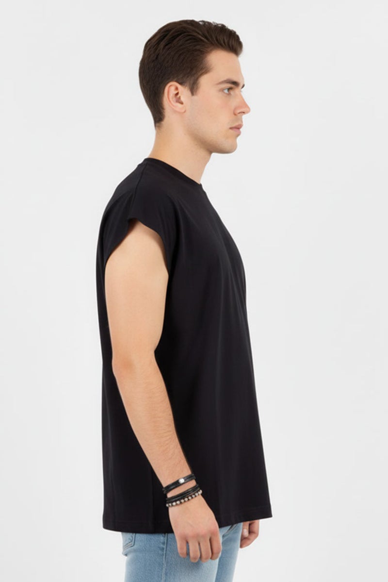 GUCCI Men Crew Neck Cap Sleeves Graphic T-Shirt, Black - Image 3