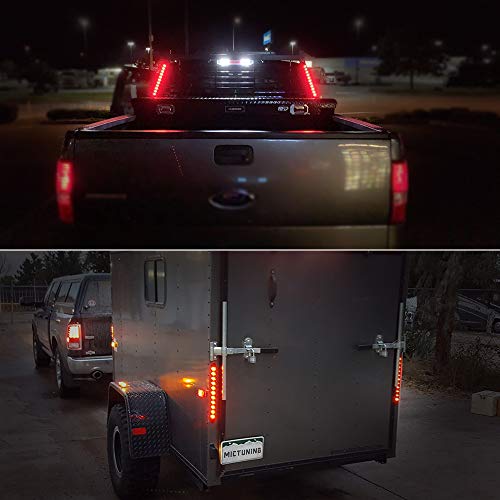 MICTUNING 2PCS 16 inches 11 LED Red Trailer Light Bar - Waterproof Sealed Park Turn Signal Light Tail Brake Stop Bar Truck Trailer Marker ID Bar - Image 3