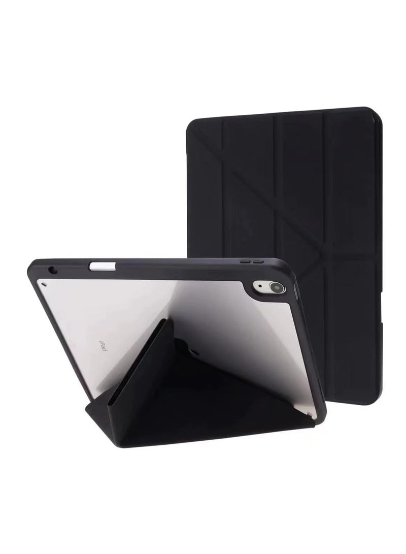 Case for for iPad 11th (A16) / 10th Gen Cover Case (2025/2022) with Pencil Holder, 5-in-1 Multiple Viewing Angles,Silky Soft Silicone Cover & Soft Clear Back Cover, Auto Wake/Sleep, (Black) - Image 1