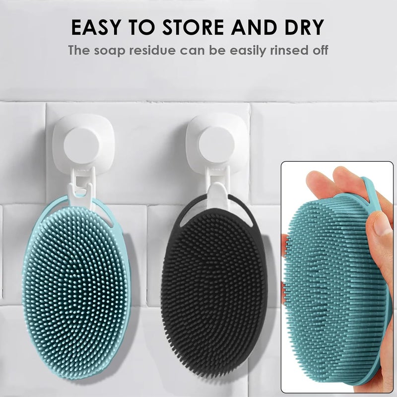 RamPula Silicone Body Scrubber DualSided Silicone Loofah for Shower Set of 3 Soft Exfoliating Body Bath Shower Scrubber Loofah Brush EasytoClean for Sensitive Kids Women Men All Kinds of Skin - Image 4