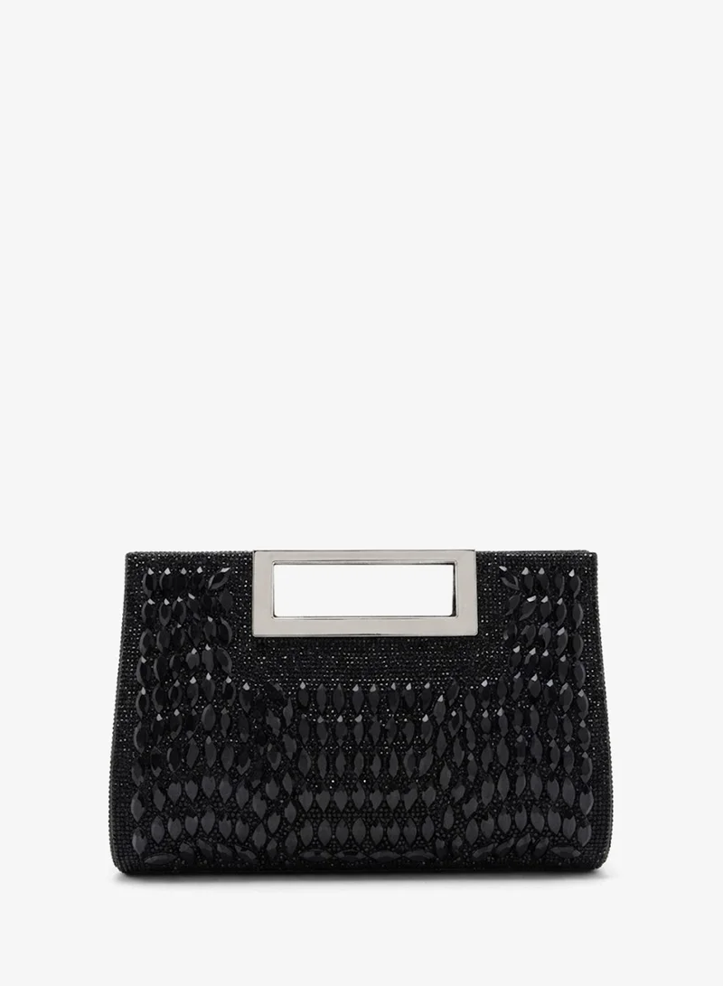 Viny Viny Women's Jewelled Evening Clutch – Embellished Bag with Metal Cut-Out Handle