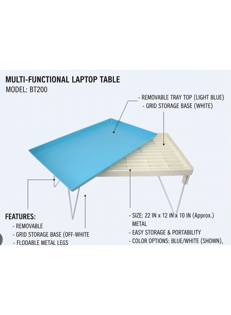 Portable Reading Table with Foldable Legs, Laptop Table for Bed, Sofa, Floor (Multicolor) - Image 2