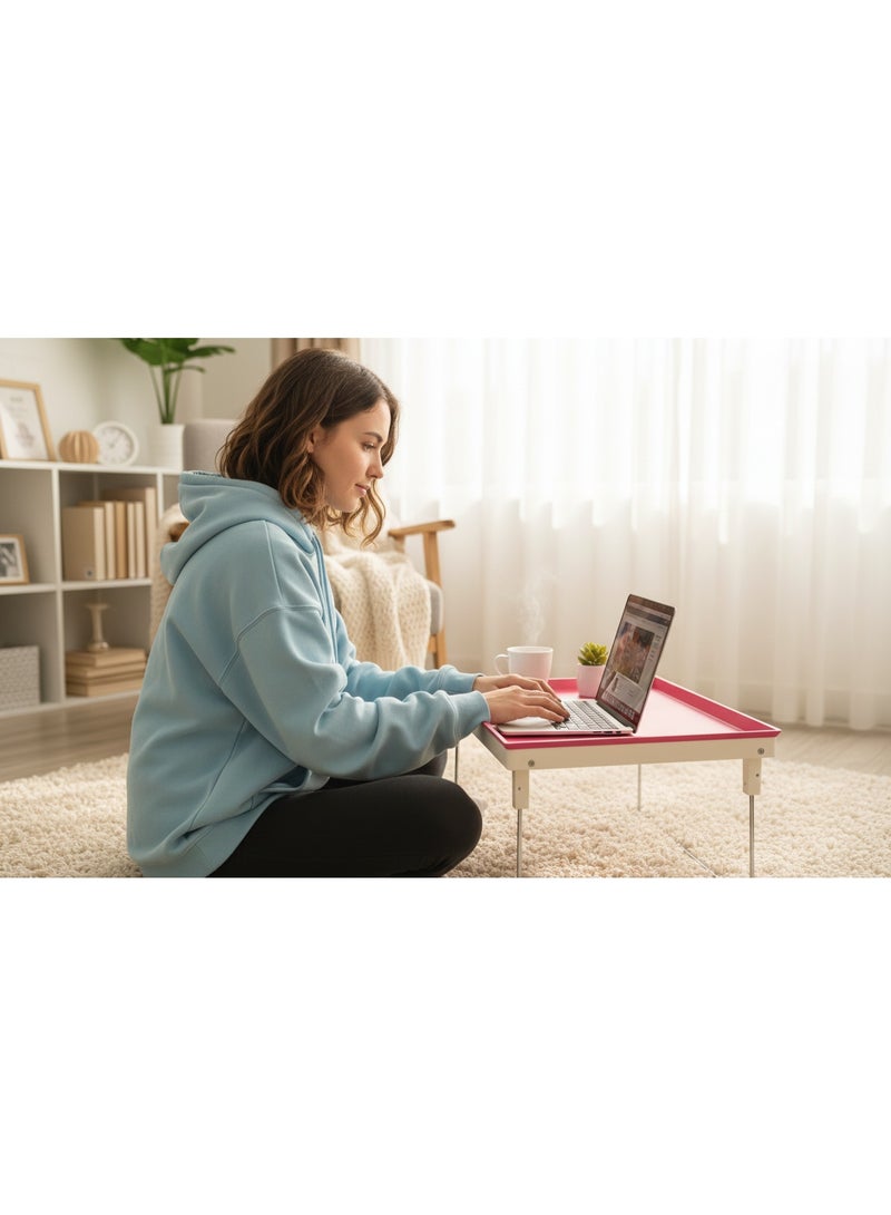 Portable Reading Table with Foldable Legs, Laptop Table for Bed, Sofa, Floor (Multicolor) - Image 3