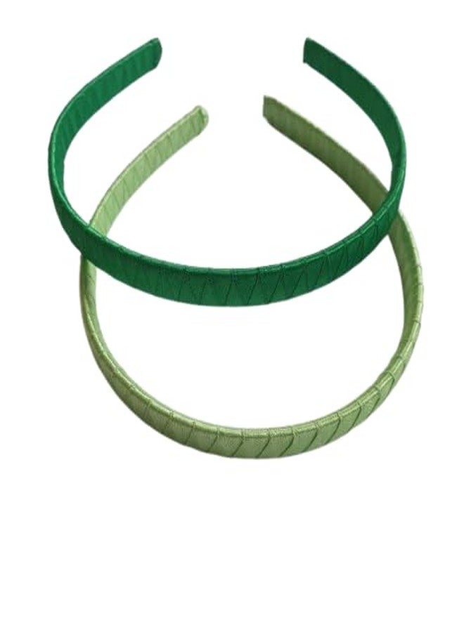 Belleza Crafting with Creativity Handmade Green & Light Green Zig-Zag style in Hairband- Flexible and Comfortable DIY headbands for Women/Girls/Kids (Pack of 2) - Image 1