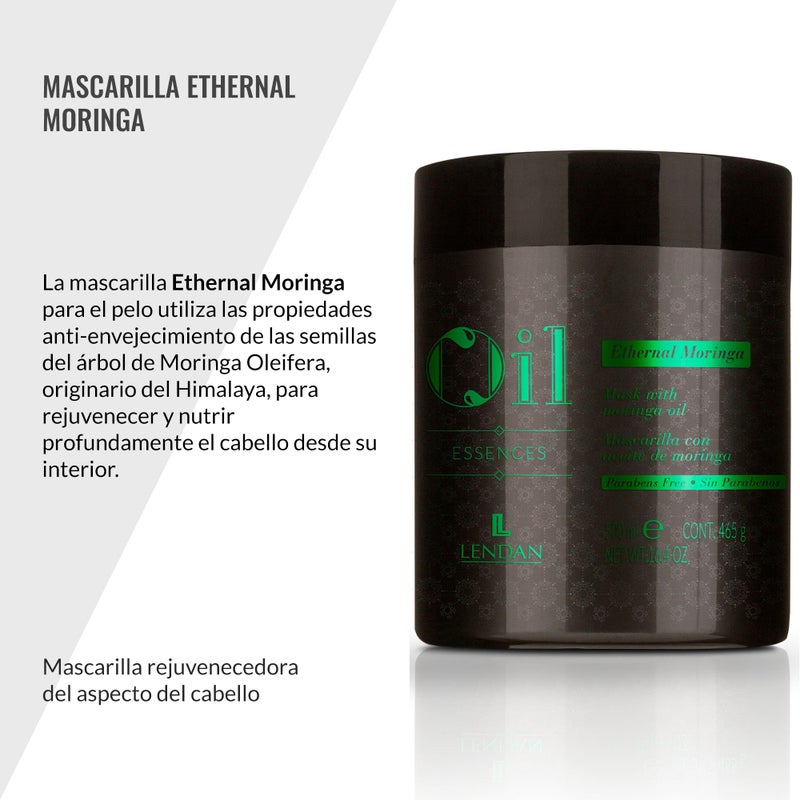 Lendan - Hydrating Hair Mask - Ethernal Moringa Mask - 500 ml - For Dry or Damaged Hair - With Moringa Oil - Helps Hydrate and Nourish for a Healthier Look - Helps Strengthen Hair - Image 2