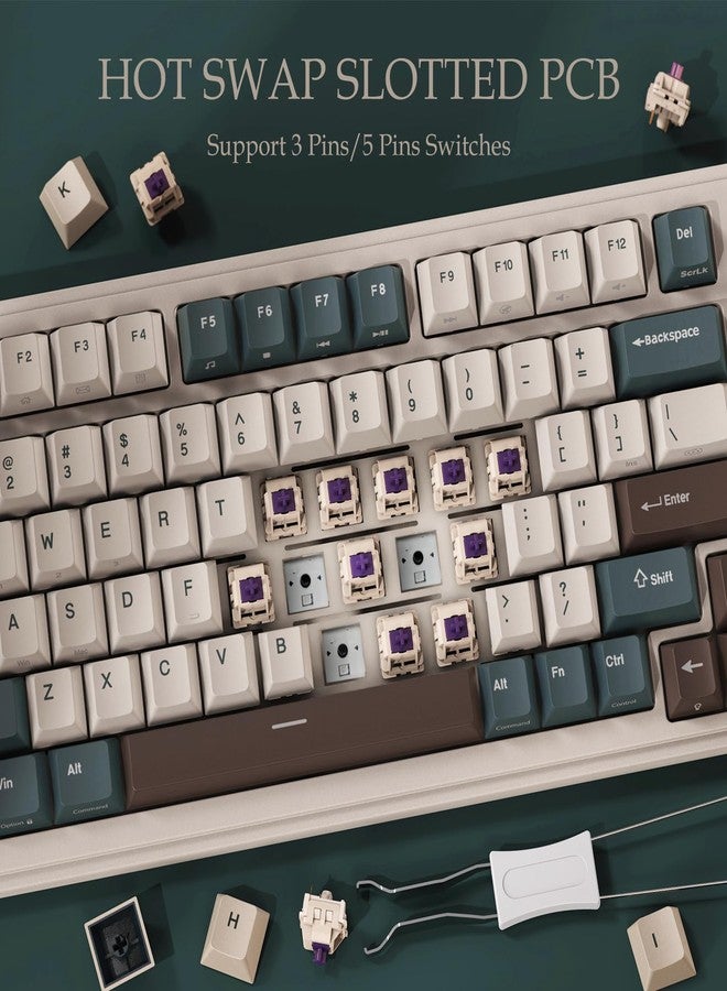 KZZI K98 Wireless Mechanical Keyboard, Triple Mode BT/2.4G/USB-C Custom RGB Backlit Gaming Keyboard, Gasket Structure, Pre-lubed Hot Swappable Linear Switch - Image 5