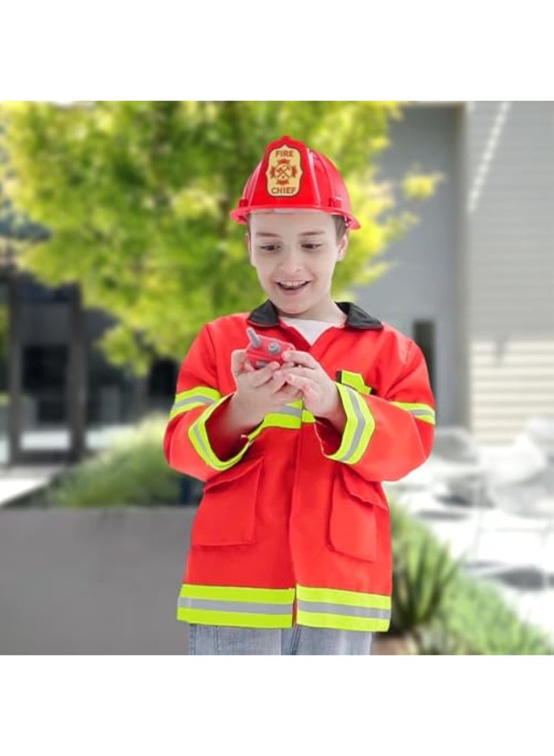 YelaJoy زي رجل إطفاء مكون من 7 قطع للأطفال 3 4 5، مجموعة ملابس تنكرية للأطفال مع طفاية حريق، لعبة تمثيل رجل إطفاء للأولاد والبنات كهدية عيد ميلاد - Image 4