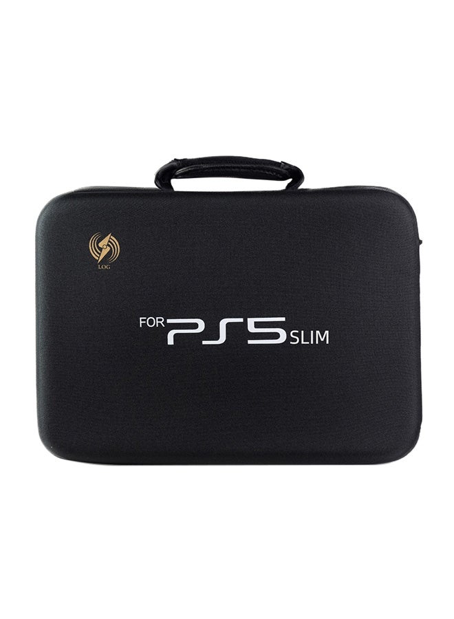 Log Electronics Carrying Case Travel Storage Bag Compatible with PlayStation 5 Slim - Black - Image 1