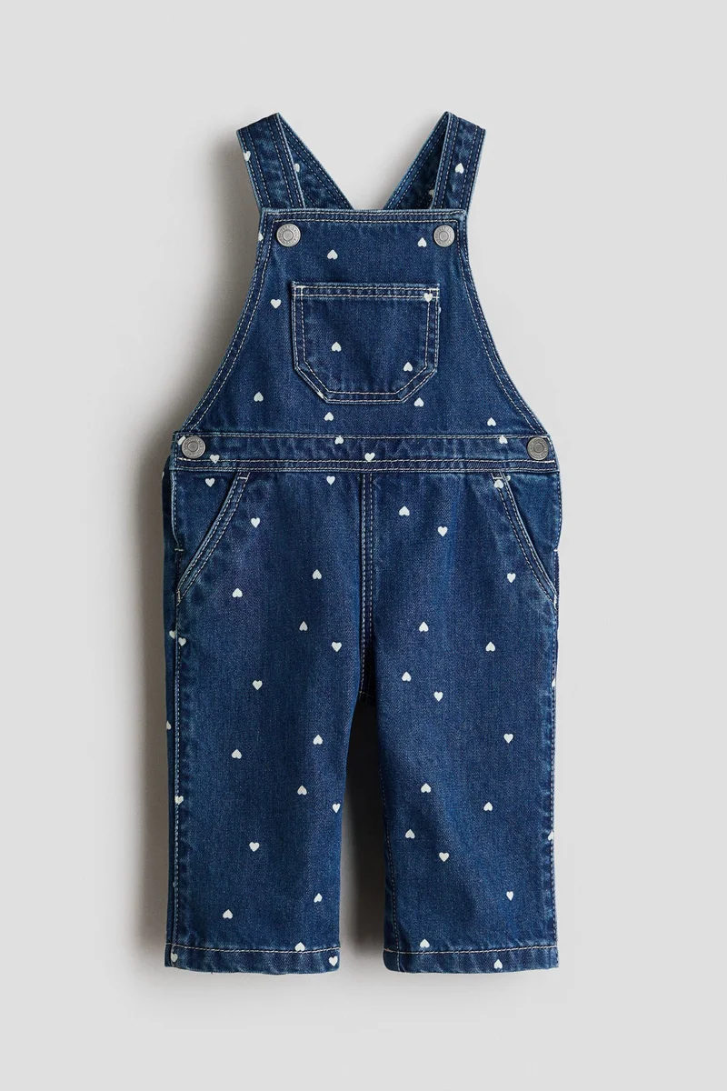H&M Printed denim dungarees