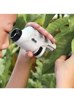 Mini Pocket Microscope Kit 60 To120x Portable Laboratory Microscope With LED Light For Kids Science Experiment Utensils