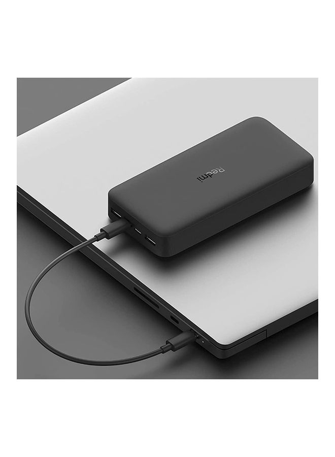 Xiaomi 20000 mAh Redmi Power Bank Fast Charge 18W Dual Port with Micro-USB and USB-C Input Black - Image 3