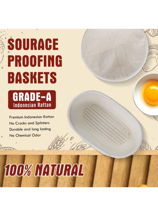 Complete Sourdough Starter Kit,10 Inch Round & 9 Inch Oval Banneton Sourdough Bread Baking Supplies With Sourdough Starter Jar, Sour dough Starter Kits for Women, Men, and Bread Bakers - Image 3