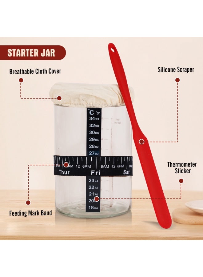 Complete Sourdough Starter Kit,10 Inch Round & 9 Inch Oval Banneton Sourdough Bread Baking Supplies With Sourdough Starter Jar, Sour dough Starter Kits for Women, Men, and Bread Bakers - Image 2