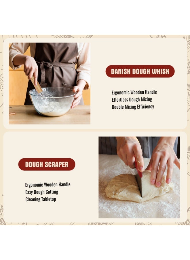 Complete Sourdough Starter Kit,10 Inch Round & 9 Inch Oval Banneton Sourdough Bread Baking Supplies With Sourdough Starter Jar, Sour dough Starter Kits for Women, Men, and Bread Bakers - Image 5