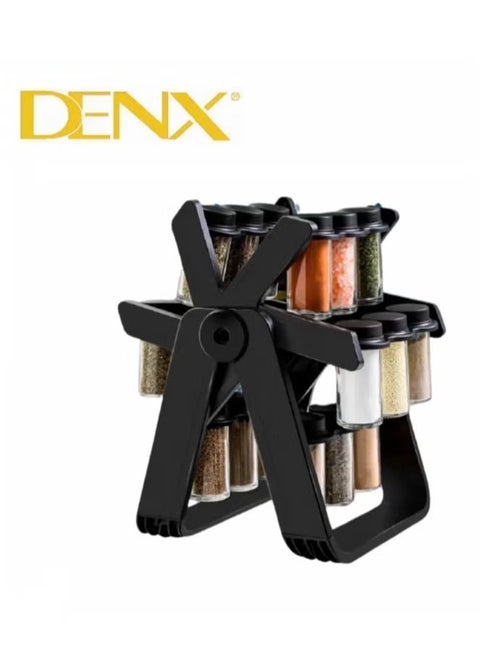 منظم وحافظة البهارات والتوابل على شكل عجلة دوارة تحتوي على 18 حاوية سعة كل منها 100 مل | DX2504